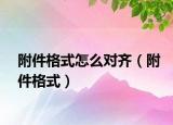 附件格式怎么對齊（附件格式）