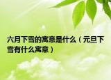 六月下雪的寓意是什么（元旦下雪有什么寓意）