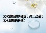 文化創(chuàng)新的關(guān)鍵在于高二政治（文化創(chuàng)新的關(guān)鍵）