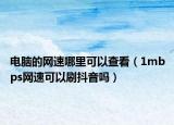 電腦的網(wǎng)速哪里可以查看（1mbps網(wǎng)速可以刷抖音嗎）