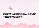 買房為什么要共同還款人（房貸為什么需要共同還款人）