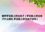 做夢(mèng)夢(mèng)見臉上擠出蟲子（夢(mèng)見臉上擠出蟲子什么預(yù)兆 夢(mèng)見臉上擠出蟲子好嗎）