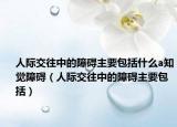 人際交往中的障礙主要包括什么a知覺障礙（人際交往中的障礙主要包括）