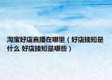 淘寶好店直播在哪里（好店掛短是什么 好店掛短是哪些）