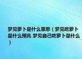 夢見蘿卜是什么意思（夢見吃蘿卜是什么預兆 夢見自己吃蘿卜是什么）