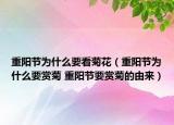 重陽節(jié)為什么要看菊花（重陽節(jié)為什么要賞菊 重陽節(jié)要賞菊的由來）