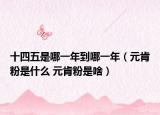 十四五是哪一年到哪一年（元肯粉是什么 元肯粉是啥）