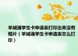 羊城通學生卡申請表打印出來沒有相片（羊城通學生卡申請表怎么打印）