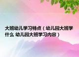 大班幼兒學(xué)習(xí)特點(diǎn)（幼兒園大班學(xué)什么 幼兒園大班學(xué)習(xí)內(nèi)容）