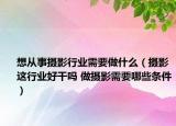 想從事攝影行業(yè)需要做什么（攝影這行業(yè)好干嗎 做攝影需要哪些條件）