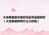 火龍果要放冰箱好還是常溫保存好（火龍果保存有什么小妙招）