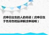 戊申日出生的人的命運(yùn)（戊申日生于各月各時(shí)辰詳解戊申說(shuō)明）