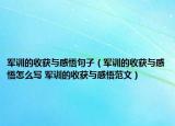 軍訓(xùn)的收獲與感悟句子（軍訓(xùn)的收獲與感悟怎么寫 軍訓(xùn)的收獲與感悟范文）