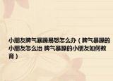 小朋友脾氣暴躁易怒怎么辦（脾氣暴躁的小朋友怎么治 脾氣暴躁的小朋友如何教育）