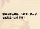 精益求精的益是什么意思（精益求精的益是什么意思啊）