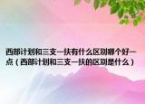 西部計(jì)劃和三支一扶有什么區(qū)別哪個(gè)好一點(diǎn)（西部計(jì)劃和三支一扶的區(qū)別是什么）
