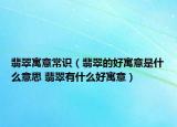 翡翠寓意常識（翡翠的好寓意是什么意思 翡翠有什么好寓意）