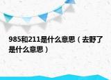 985和211是什么意思（去野了是什么意思）