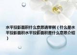 水平投影面積什么意思請舉例（什么是水平投影面積水平投影面積是什么意思介紹）