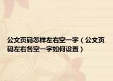 公文頁碼怎樣左右空一字（公文頁碼左右各空一字如何設(shè)置）
