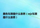 黑色車(chē)牌是什么意思（wjz車(chē)牌是什么意思）