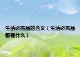 生活必需品的含義（生活必需品都有什么）