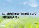遼寧網(wǎng)友拍到雷打雪現(xiàn)象（遼寧網(wǎng)友拍到少見）