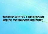 如何辨別西瓜的好壞?（如何鑒別西瓜質量的好壞 怎樣辨別西瓜質量的好壞呢）