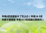 蘋果6系統(tǒng)更新不了怎么辦（蘋果16.5系統(tǒng)要不要更新 蘋果16.5系統(tǒng)建議更新嗎）
