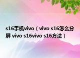 s16手機(jī)vivo（vivo s16怎么分屏 vivo s16vivo s16方法）