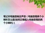 筆記本電腦音響沒聲音（電腦音箱兩個小喇叭怎么插(如何正確插入電腦音箱的兩個小喇叭)）