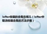 lofter收藏的合集在哪兒（lofter中取消收藏合集的方法步驟）