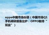 oppo中國市場份額（中國市場Q1手機調研報告出爐：OPPO取得“雙贏”）