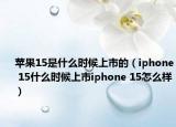 蘋果15是什么時(shí)候上市的（iphone 15什么時(shí)候上市iphone 15怎么樣）