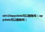 win10appdata可以刪除嗎（appdata可以刪除嗎）