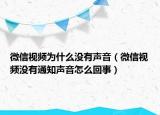 微信視頻為什么沒有聲音（微信視頻沒有通知聲音怎么回事）