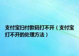 支付寶掃付款碼打不開（支付寶打不開的處理方法）