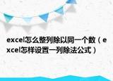 excel怎么整列除以同一個(gè)數(shù)（excel怎樣設(shè)置一列除法公式）
