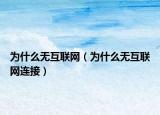 為什么無互聯(lián)網(wǎng)（為什么無互聯(lián)網(wǎng)連接）