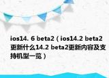 ios14. 6 beta2（ios14.2 beta2更新什么14.2 beta2更新內(nèi)容及支持機(jī)型一覽）