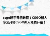 csgo新手開箱教程（CSGO新人怎么開箱CSGO新人免費(fèi)開箱）