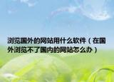 瀏覽國外的網(wǎng)站用什么軟件（在國外瀏覽不了國內(nèi)的網(wǎng)站怎么辦）