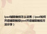 ipad輔助觸控怎么設(shè)置（ipad如何開啟輔助觸控ipad開啟輔助觸控方法分享）