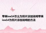 蘋果ios14怎么為照片添加說明蘋果ios14為照片添加說明的方法