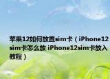 蘋果12如何放置sim卡（iPhone12sim卡怎么放 iPhone12sim卡放入教程）