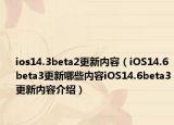 ios14.3beta2更新內(nèi)容（iOS14.6beta3更新哪些內(nèi)容iOS14.6beta3更新內(nèi)容介紹）