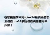 谷歌鏡像學(xué)術(shù)網(wǎng)（ios14系統(tǒng)鏡像怎么設(shè)置 ios14系統(tǒng)設(shè)置鏡像的簡單步驟）