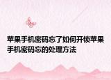 蘋果手機密碼忘了如何開鎖蘋果手機密碼忘的處理方法