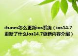 itunes怎么更新ios系統(tǒng)（ios14.7更新了什么ios14.7更新內(nèi)容介紹）