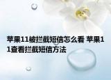 蘋(píng)果11被攔截短信怎么看 蘋(píng)果11查看攔截短信方法